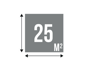 25 m. Vector 25 square meters of construction, concept area and work space