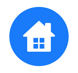 シンプルな青色の家マーク