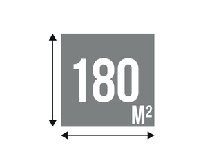 180 m. Vector 180 square meters of construction, concept area and work space