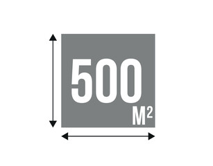 500 m. Vector 500 square meters of construction, concept area and work space