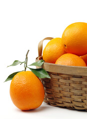 Orange fruit on the white background