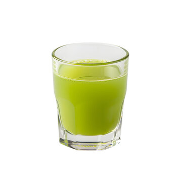 Ramadan Green Fruit juice on a glass on transparent background
