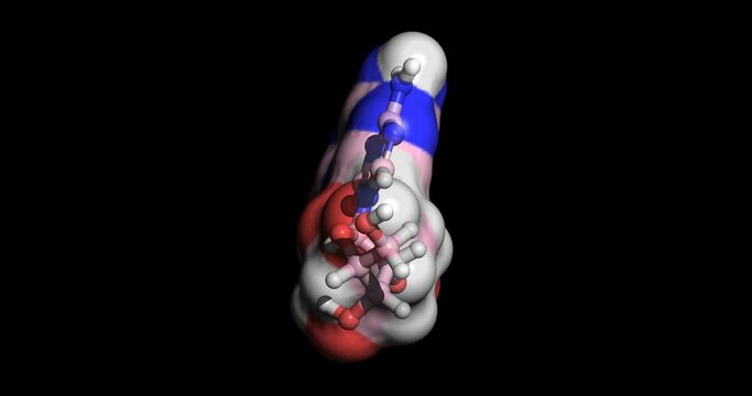  Azacitidine, myelodysplastic syndrome/ myeloid leukemia drug, 3D molecule spinning, 4k