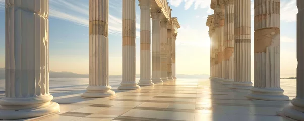 Fotobehang columns of the ancient Greek city of Corinth © Pixelmagic
