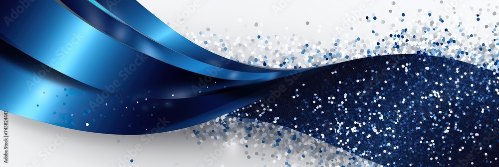 Aufkleber Blue and white swirls shimmer with glitter, creating a dynamic and ethereal background that sparkles and captivates