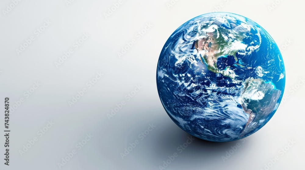 Poster blue planet earth isolated on a white background. clipping path included.
