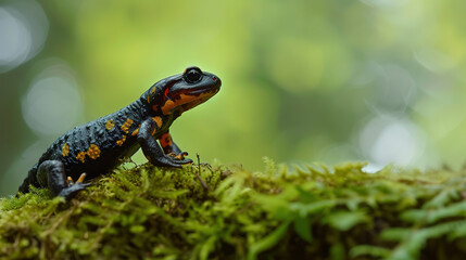 Fototapeta premium a salamander , Professional photo, background, with empty copy space 