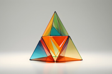 Colorful 3D Prism: An Artistic Illustration of Geometry