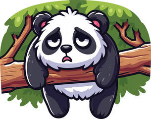 Clinging Panda Takes a Break in the Trees