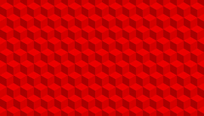3d cube pattern red background. Vector illustration 