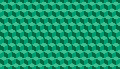 3d cube pattern green background. Vector illustration 
