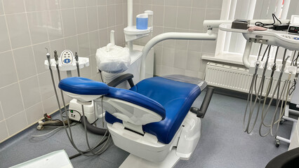 Dental office and dental chair for dental treatment.