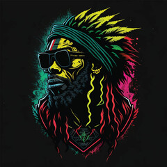 reggae music t-shirt vector