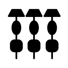 Food Skewers Sliced Glyph Icon