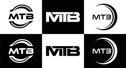 Obraz premium MTB logo. M T B design. White MTB letter. MTB, M T B letter logo design. Initial letter MTB linked circle uppercase monogram logo. M T B letter logo vector design. top logo, Most Recent, Featured,