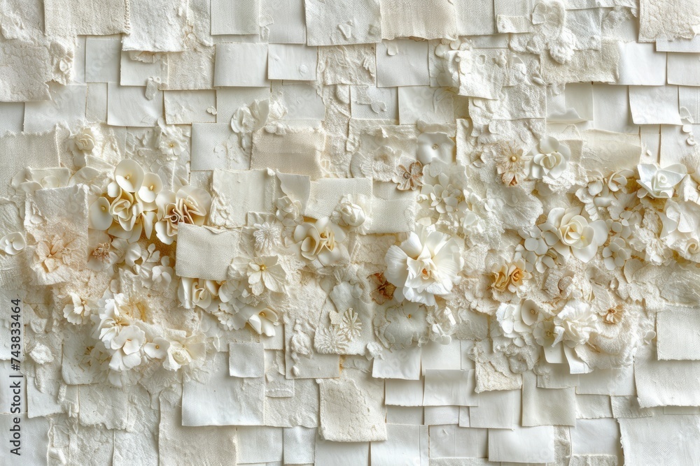 Poster vibrant flowers in various hues adorn a pristine white wall, creating a harmonious and captivating d