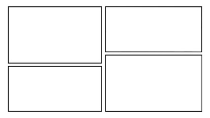 Comic frame transparent, Four column