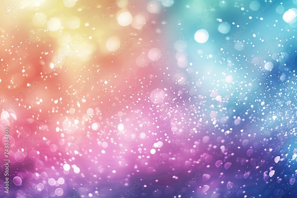 Poster abstract bokeh background of colorful glowing lights in soft focus in bright sunlight
