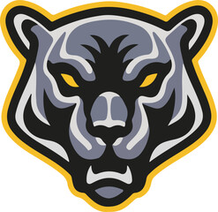 Black Panther Mascot, Panther Logo Monochrome Design Style
