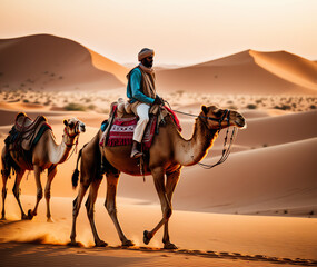 Camel trekking on Africa´s desert