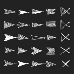 Hand-drawn arrow set collection
