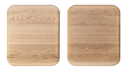 new rectangular wooden cutting board, top view, isolated