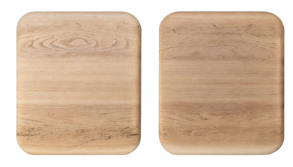 new rectangular wooden cutting board, top view, isolated