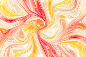 Warm Swirling Abstract Background, Vibrant Red, Pink, and Yellow Fluid Colors, Artistic Wave Pattern for Design Concepts