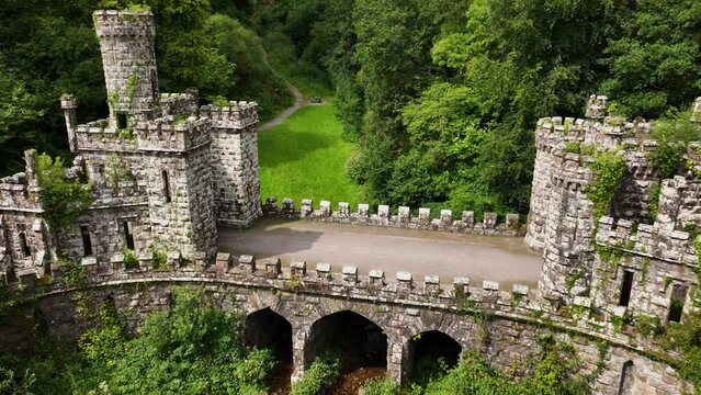 Flying over the mysterious towers of Ireland 4k