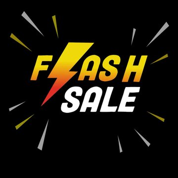 Animated Flash Sale Shopping with Flash icon