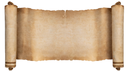 Ancient scroll parchment with wooden handles 