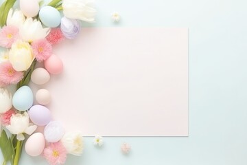 Naklejka na ściany i meble Easter Blank white frame copy space with decoration