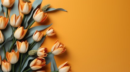 Obraz premium the concept of mother's day and women's day with flowers. copy space. AI Generative