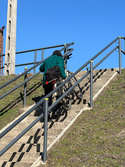 Steps at the side of a bridge