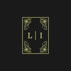 LI Initials Wedding Logo, Wedding Monogram, Luxury Wedding Logo