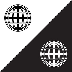 Globe icon vector. Website icon sign symbol in trendy flat style. Planet vector icon illustration isolated on white and black background