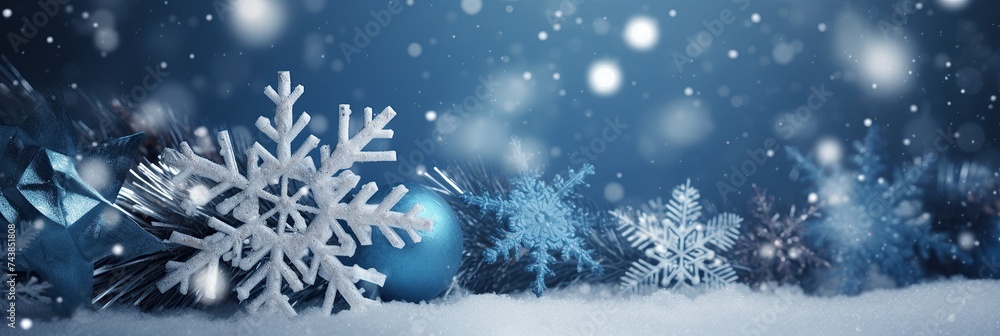 Poster a delicate snowflake stands out in a serene snowy landscape, surrounded by pristine white snow and g