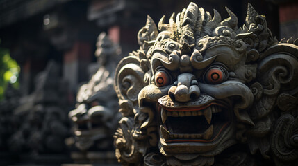 Balinese Architectural Details and Sculptures - obrazy, fototapety, plakaty