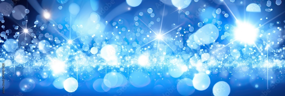 Poster a vibrant blue background is illuminated by a plethora of twinkling lights, creating a mesmerizing a