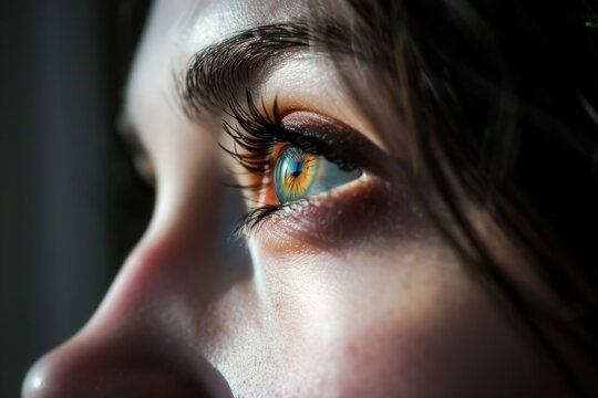 Primer plano de ojo humano con reflejo detallado