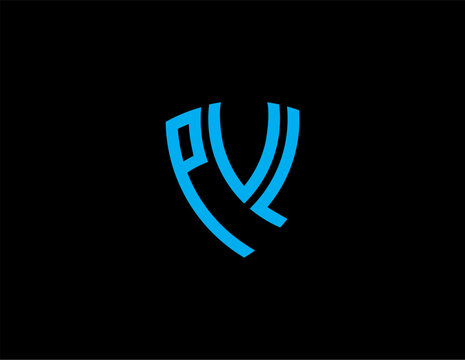 PVL creative letter shield logo design vector icon illustration