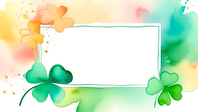 A frame in pastel colors with free space for text, a holiday on St. Patrick's Day.