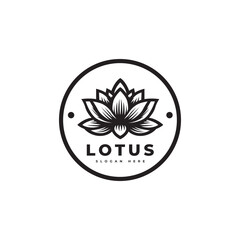 Lotus flower logo in a simple minimalist style. Suitable for beauty or yoga logos.