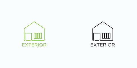 Simple exterior house logo design with unique concept| premium vector