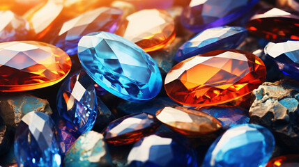 Beautiful Gems Background. Photo Of A Sparkling.