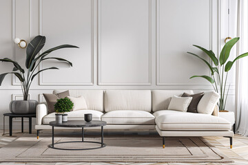 minimalist modern living room interior background