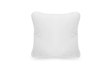 Blank white square pillow , cushion mockup isolated on white background. 3d rendering.