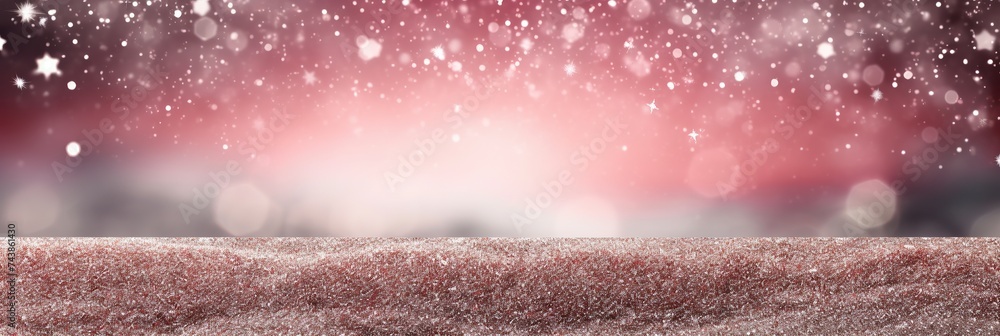 Poster a vibrant red and white background adorned with delicate snowflakes falling gently, creating a seren