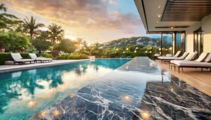Fototapeta premium pool at sunset