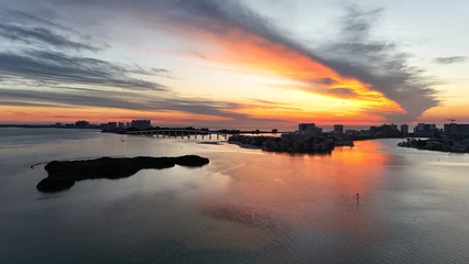 Photo sur Plexiglas Clearwater Beach, Floride Drone photo of the skyline of Clearwater Beach, Florida
